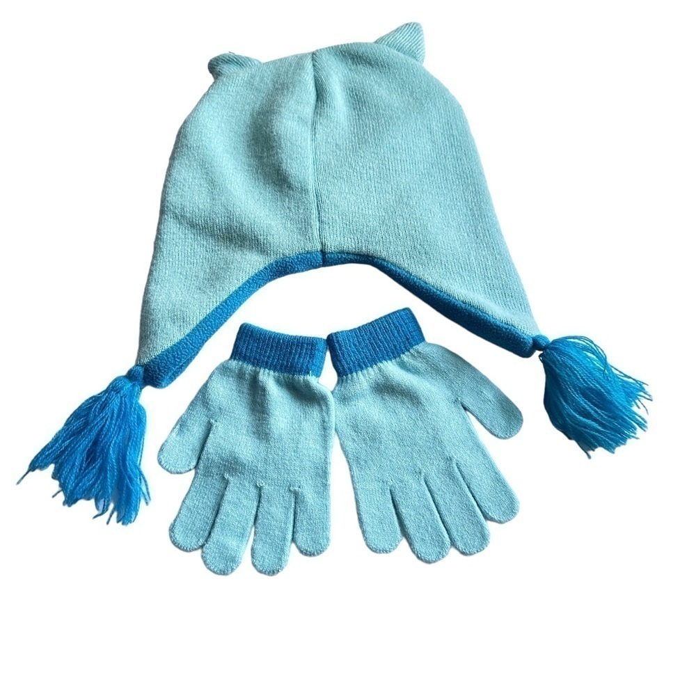 My Little Pony Girls Blue Rainbow Dash Winter Hat & Matching Gloves OSFM - Picture 3 of 11